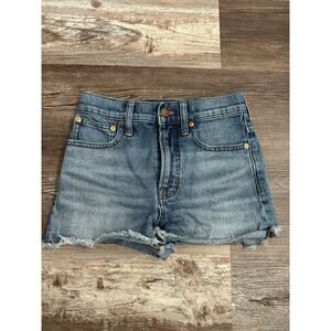 Madewell The Perfect Jean Shorts Size 24 Denim High Rise Blue 100% Cotton